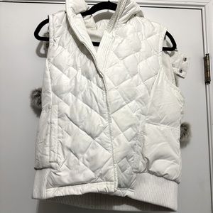 Ann Taylor Loft jacket vest petite size Large with fur. Great for fall or winter